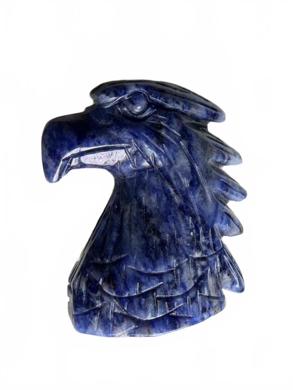 Blue Stone Eagle Head Carving Figurine